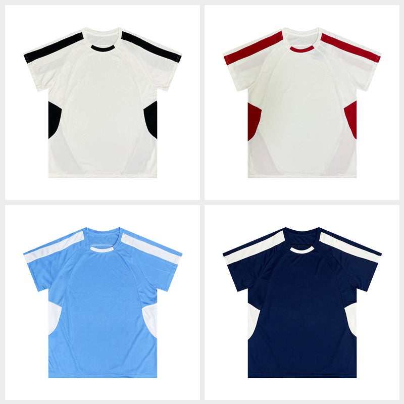 Summer Children'S Adult Sports Leisure Short-Sleeved Jersey Trendy Brand Design Sense Sports Contrast Color Splicing Machine Car Style T-Shirt - Image 2