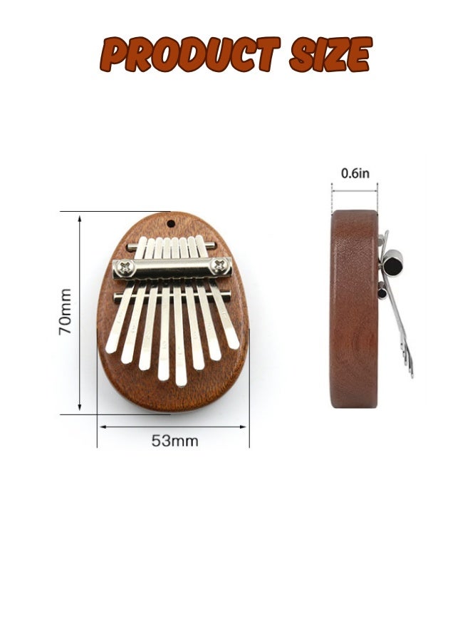 Generic Mini Thumb Piano Teardrop Kalimba 8 Keys -Wooden Finger Piano Piano With Lanyard, Professional Musical Gift For Valentine’S Day / Birthday, Perfect For Adult Beginners & Music Lovers  - Image 4