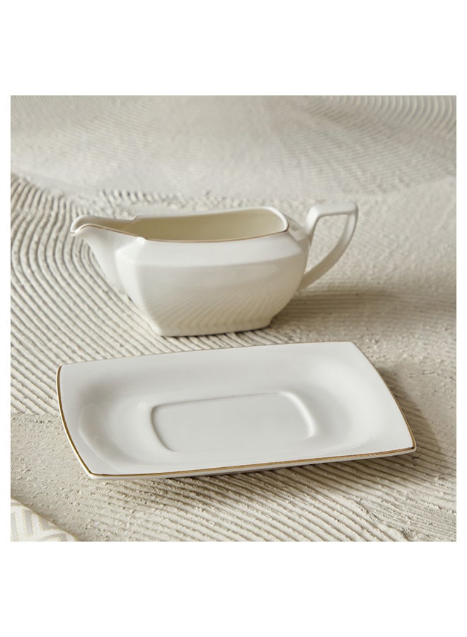 Home Box Peace 2-Piece Gravy Boat Set with Saucer 450 ml - Image 2