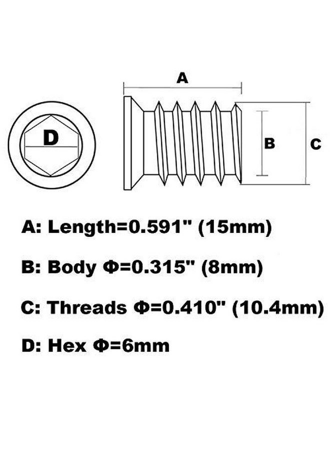 Sprite Science 1/4-20 Hex Drive Threaded Inserts for Wood - 40 Pieces - Image 2