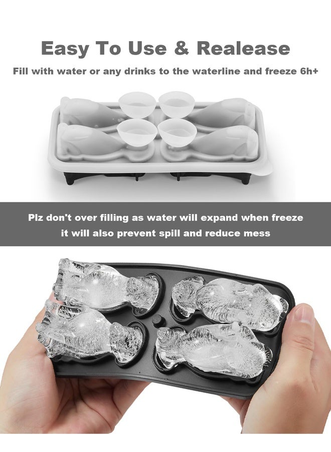 4 Hole Fun Shapes Large Golden Retriever Dog Ice Cube Tray For Whiskey, Cocktail, Bourbon, Cute Novelty Golden Retriever Gifts - Image 4