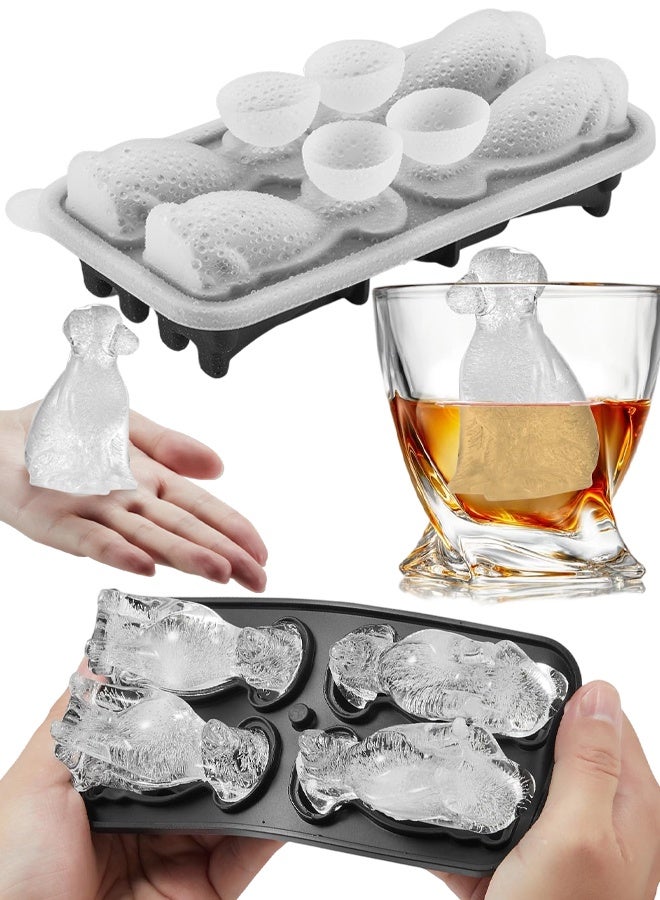 4 Hole Fun Shapes Large Golden Retriever Dog Ice Cube Tray For Whiskey, Cocktail, Bourbon, Cute Novelty Golden Retriever Gifts - Image 1