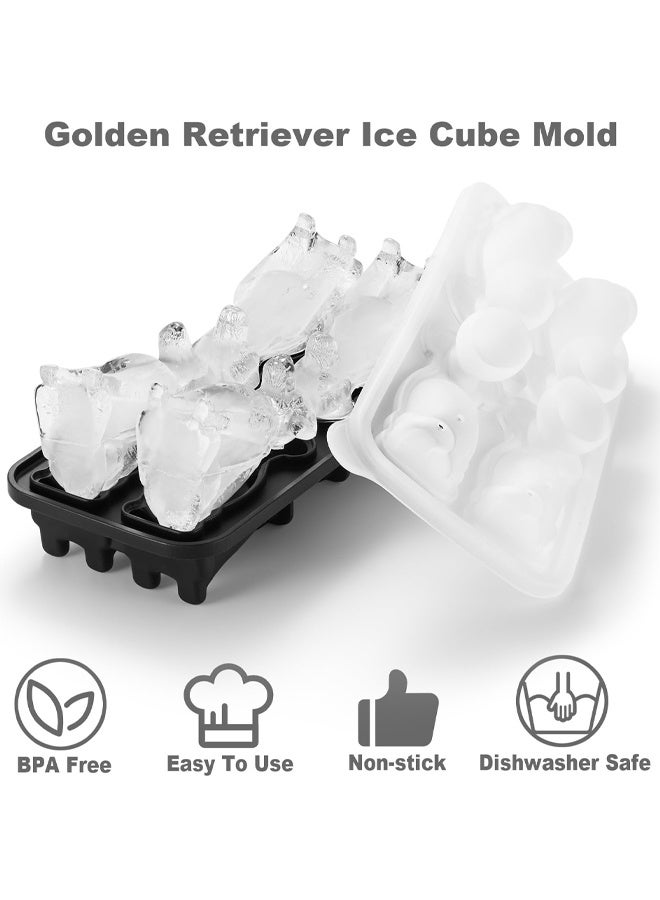 4 Hole Fun Shapes Large Golden Retriever Dog Ice Cube Tray For Whiskey, Cocktail, Bourbon, Cute Novelty Golden Retriever Gifts - Image 3