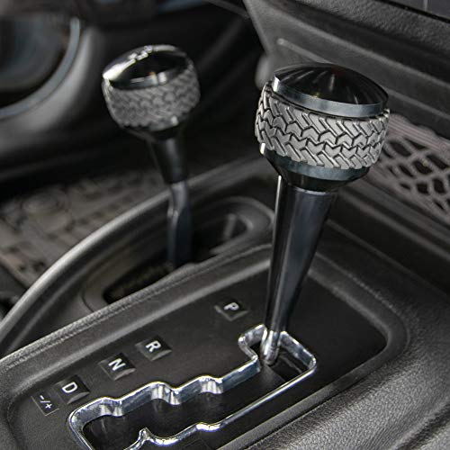 DV8 Offroad Replacement Shift Knob fits 2007-2018 Wrangler JK | 4WD Shifter | Billet Aluminum Construction | Rubber Tire Tread Grip - Image 5