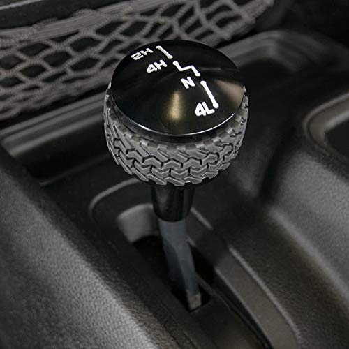 DV8 Offroad Replacement Shift Knob fits 2007-2018 Wrangler JK | 4WD Shifter | Billet Aluminum Construction | Rubber Tire Tread Grip - Image 2