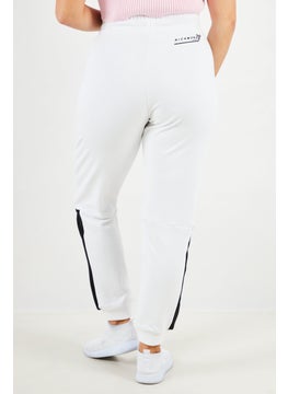 JOHN RICHMOND Women Sport Fit Fleece Training Jogger Pants, White Optical  - Image 4