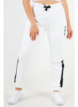 JOHN RICHMOND Women Sport Fit Fleece Training Jogger Pants, White Optical  - Image 1