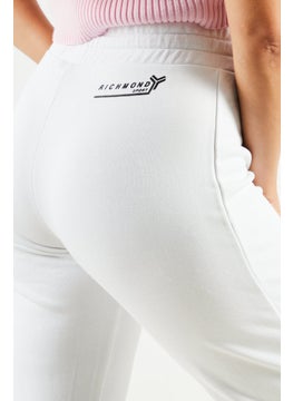 JOHN RICHMOND Women Sport Fit Fleece Training Jogger Pants, White Optical  - Image 2