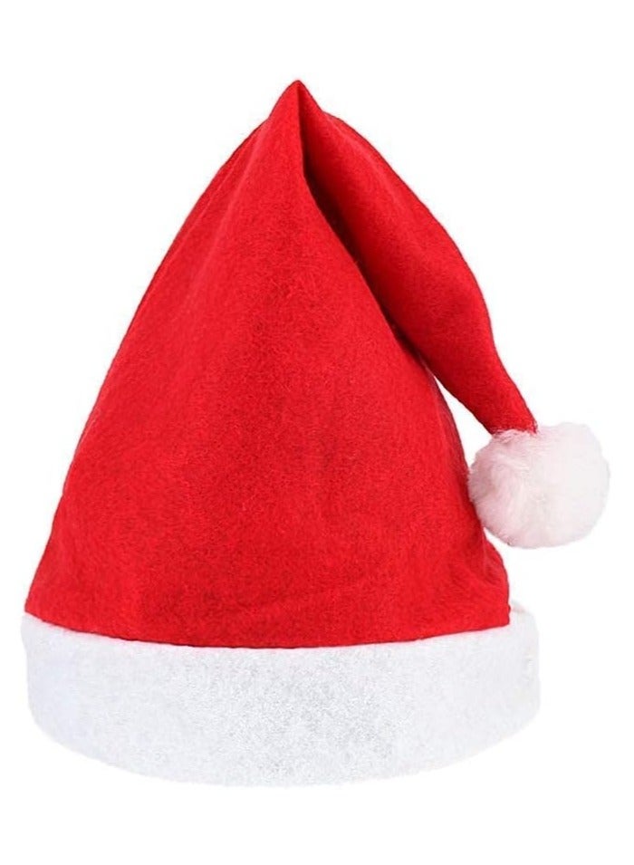 12-Piece Christmas Hats|Non-Woven Santa Hats|Soft Material For Adults|Christmas Caps|X-mas Hats|Christmas Party Decor|Cosplay Party|Christmas|Traditional Red and White Christmas Santa Claus Caps - Image 2