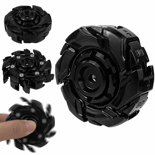 YVBBHE Metal Fidget Spinner for Adults Open Armor Executive Desk Toy for Office Cool Magnet Fidgets EDC Toys for Stress Relief Spin Activated Transformation Spinners for ADHD Autism Black - Image 1
