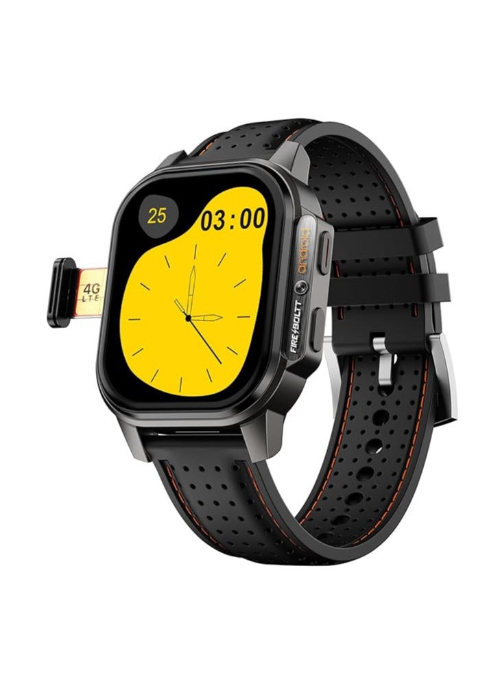 Fire-Boltt Snapp Smart Watch, Selfie Camera, 4G Nano-SIM Slot, 54.1mm AMOLED Display, Play Store- Unlimited apps, 1000mAh Battery, 2GB/4GB RAM + 16GB/64GB ROM (Black Storm) 