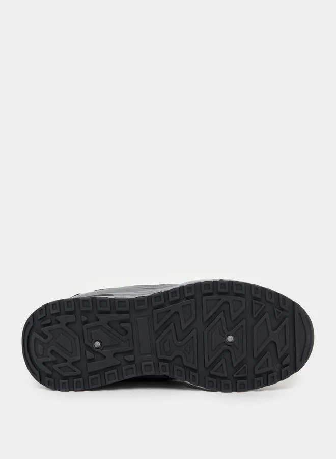 Styli Textured Contrast Panel Lace Up Sneakers