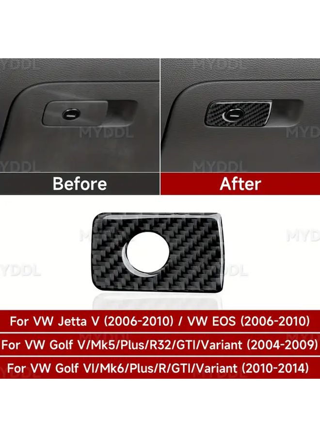 Carbon Fiber Interior Decal Car Storage Panel Sticker For Volkswagen Jetta V 2006 2010 EOS 2006 2010 Golf V VI Mk5 Mk6 Plus R R32 GTI Variant 2004 2014 Left Hand Drive Black - Image 1