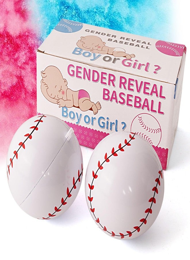 Bkkack 2 Pack Gender Reveal Baseball Pink and Blue Surprise Party and Baby Announcement - Image 1