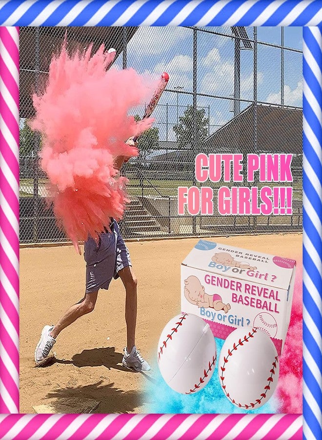 Bkkack 2 Pack Gender Reveal Baseball Pink and Blue Surprise Party and Baby Announcement - Image 4