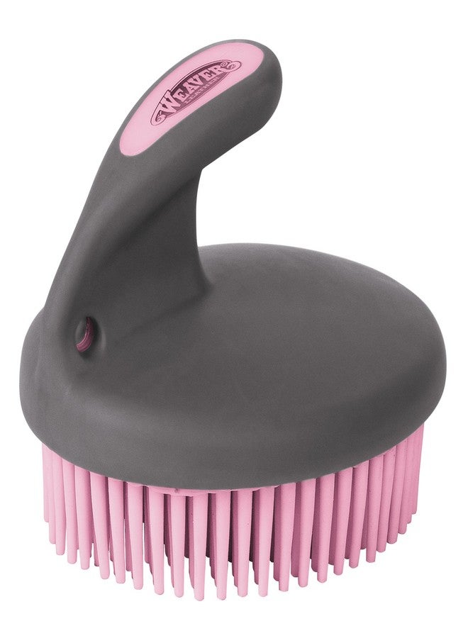 Weaver Equine Palm-Held Fine Curry with Small Rubber Bristles, Gray/Pink