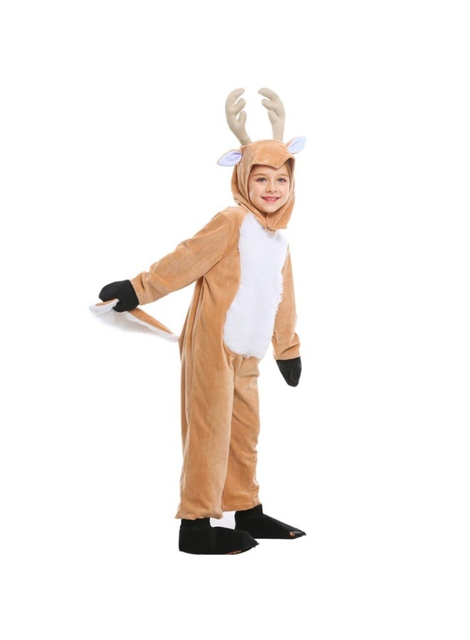 Prime Choice Kids Christmas Reindeer Costume Deer Animal Outfits Onesie Party for Boys and Girls (7-9Years) - Image 2