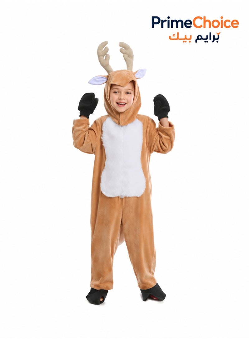Prime Choice Kids Christmas Reindeer Costume Deer Animal Outfits Onesie Party for Boys and Girls (7-9Years) - Image 1