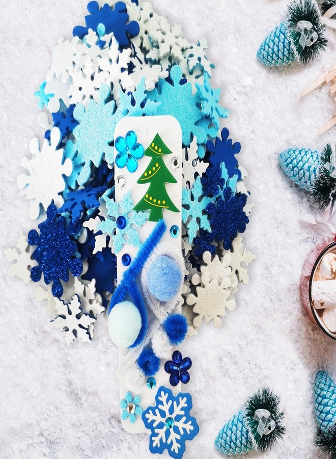 MLOLM 36 Sets Snowflake Bookmark Craft Kit Christmas Winter Crafts DIY Winter Bookmarks Gift Snowflake Foam Stickers Arts and Crafts for Holiday Home Classroom Activities - Image 3