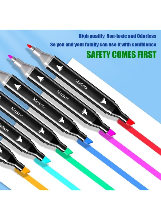 Touch 168 Colors Art Marker Pen Set, Dual Tip Marker Pen with Carrying Bag, Art Supplies for Students, Adults, Artists Drawing, Coloring, Sketching Design  - Image 5