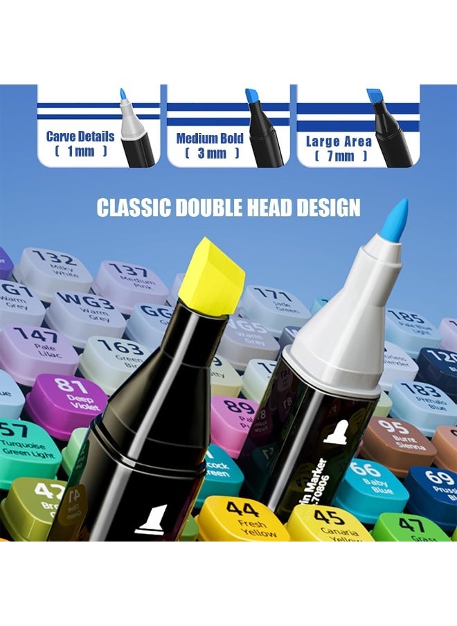 Touch 168 Colors Art Marker Pen Set, Dual Tip Marker Pen with Carrying Bag, Art Supplies for Students, Adults, Artists Drawing, Coloring, Sketching Design  - Image 4