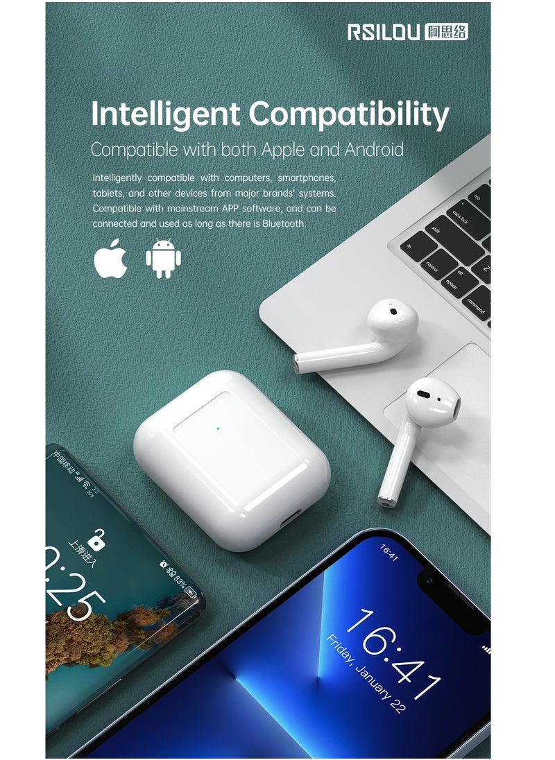 سماعات أذن بلوتوث X1 AirPlus Lite TWS، كشف سعوي ذكي داخل الأذن، بطارية زر فولاذية عالية الأمان، تدوم لفترة أطول، شحن سريع، ضبط مستوى رئيسي للصوت الأصلي، أبيض