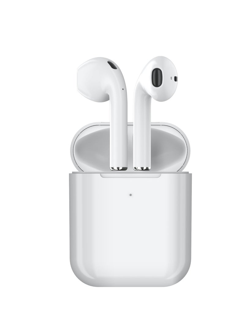سماعات أذن بلوتوث X1 AirPlus Lite TWS، كشف سعوي ذكي داخل الأذن، بطارية زر فولاذية عالية الأمان، تدوم لفترة أطول، شحن سريع، ضبط مستوى رئيسي للصوت الأصلي، أبيض