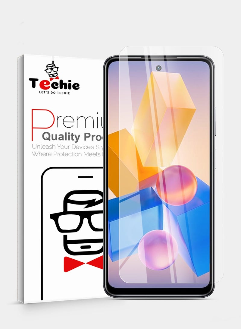 Techie حماية شاشة زجاجية مقسّاة HD لهاتف Infinix Hot 40i - مضادة للانعكاس ومضادة للفقاعات بصلابة 9H وسمك 0.33 مم وحواف مدورة وسهلة التركيب - Image 1