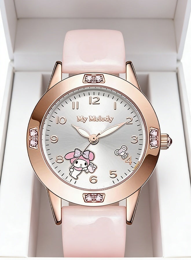 Sanrio Cartoon Sanrio Mymelody Pattern Kids Watch Children Cartoon Quartz Watches Including Cute Cat Pattern WatchesLeather Quartz Watches for Gift - Image 3