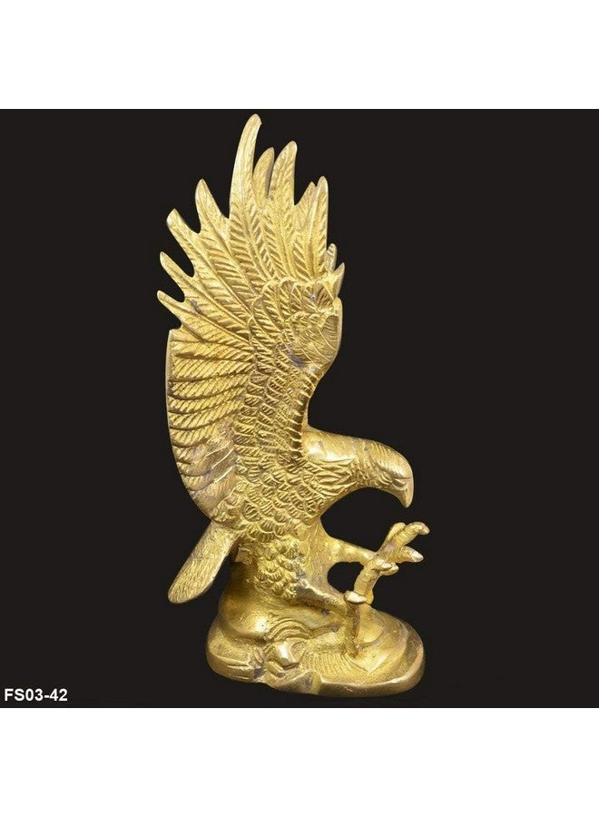 Crystu Brass Eagle Vastu Feng Shui Flying Golden Eagle Spreading Wings for Remedy for Negativity - Image 2