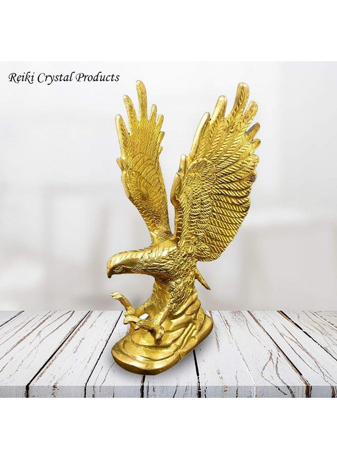 Crystu Brass Eagle Vastu Feng Shui Flying Golden Eagle Spreading Wings for Remedy for Negativity - Image 4