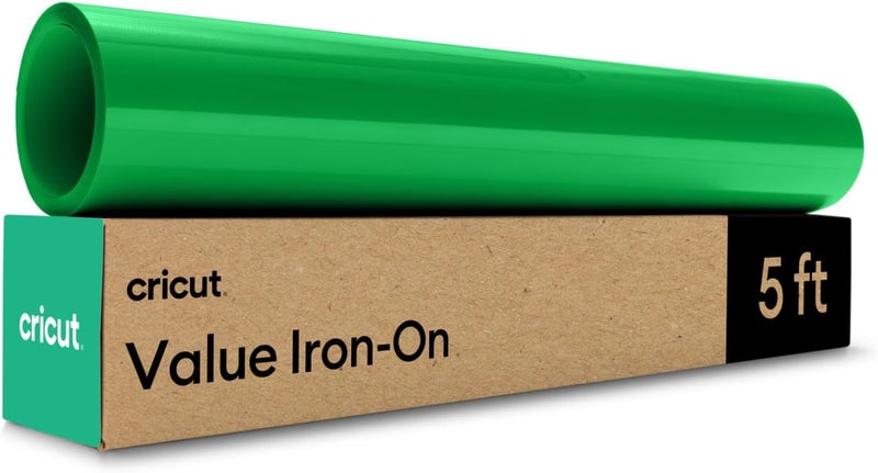 Cricut Value Iron On, Green (12in x 5ft roll) - HTV Heat Transfer Vinyl - Image 1