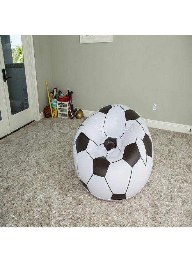Bestway Inflatable Soccer Chair 114×112×71 cm Model 75010 – Comfortable Air Chair No Filling – Inflatable Lounge Seat for Kids & Adults – Floor Chair for Bedroom & Garden - Image 1