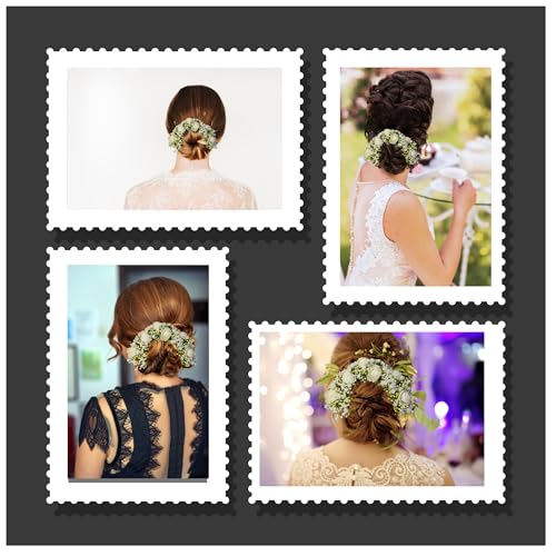 ANVIK Hair Accessories Fancy Party Bridal Wedding Fabric/Artificial Rose Flower Bun Juda Hair Gajra For Women's Flower Hair Accessory Veni For Hair For Bride (OFF WHITE) - Image 5