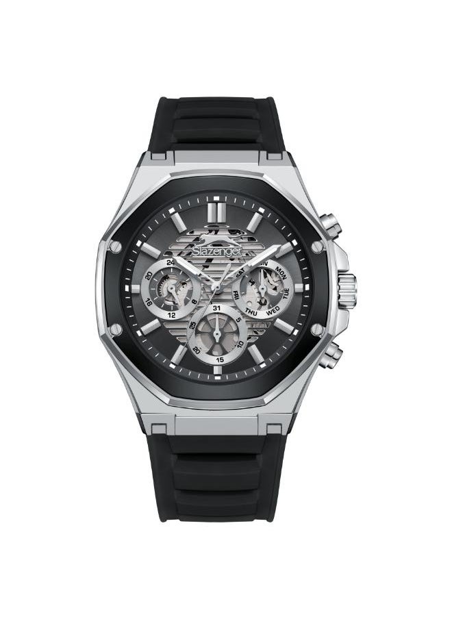 Slazenger SLAZENGER SL.9.2390.2.01 Men's Multi Function Display Watch & Silicone Strap Black  - Image 1