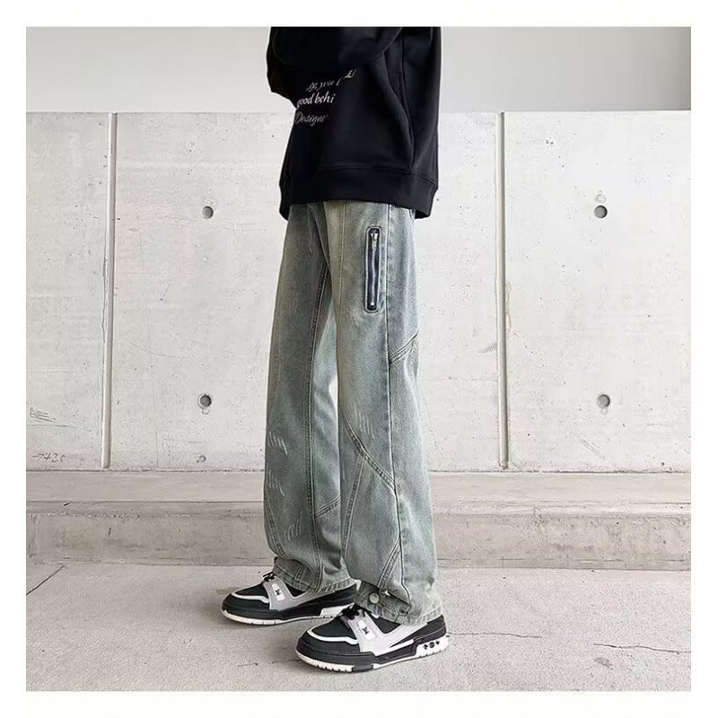 Unisex Classic Denim Jeans Loose Fit Daily Outdoor Wear - Image 2