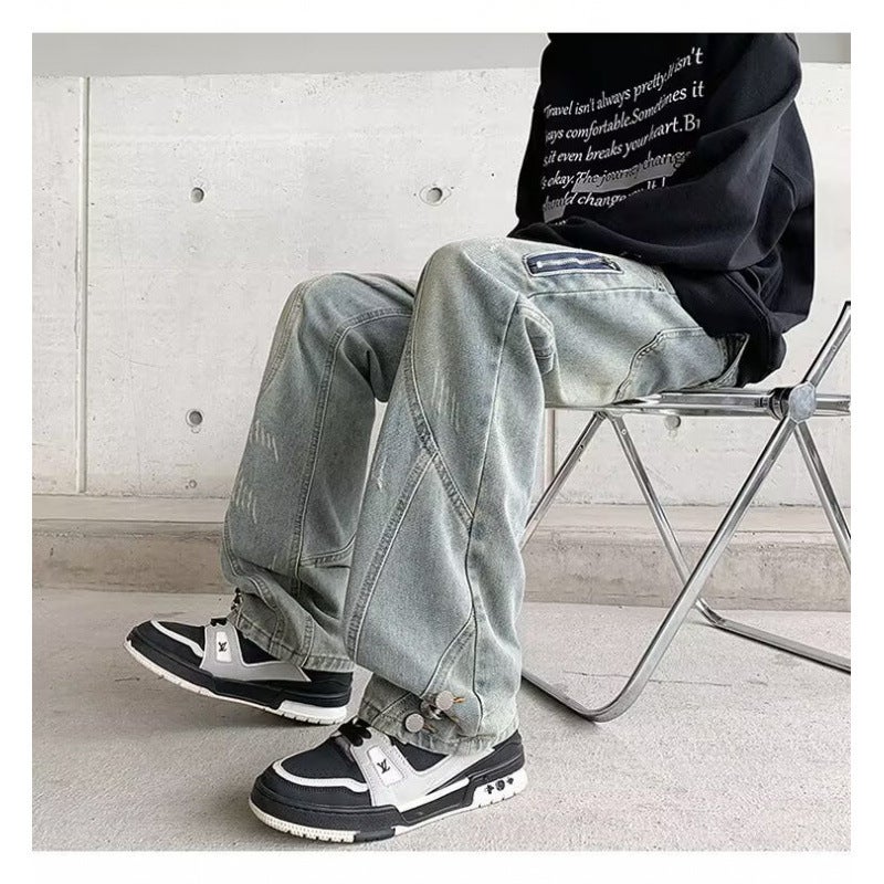 Unisex Classic Denim Jeans Loose Fit Daily Outdoor Wear - Image 4