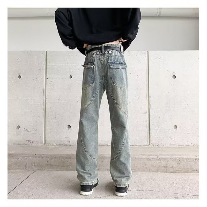 Unisex Classic Denim Jeans Loose Fit Daily Outdoor Wear - Image 3
