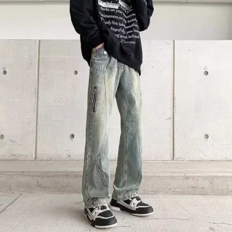 Unisex Classic Denim Jeans Loose Fit Daily Outdoor Wear - Image 1