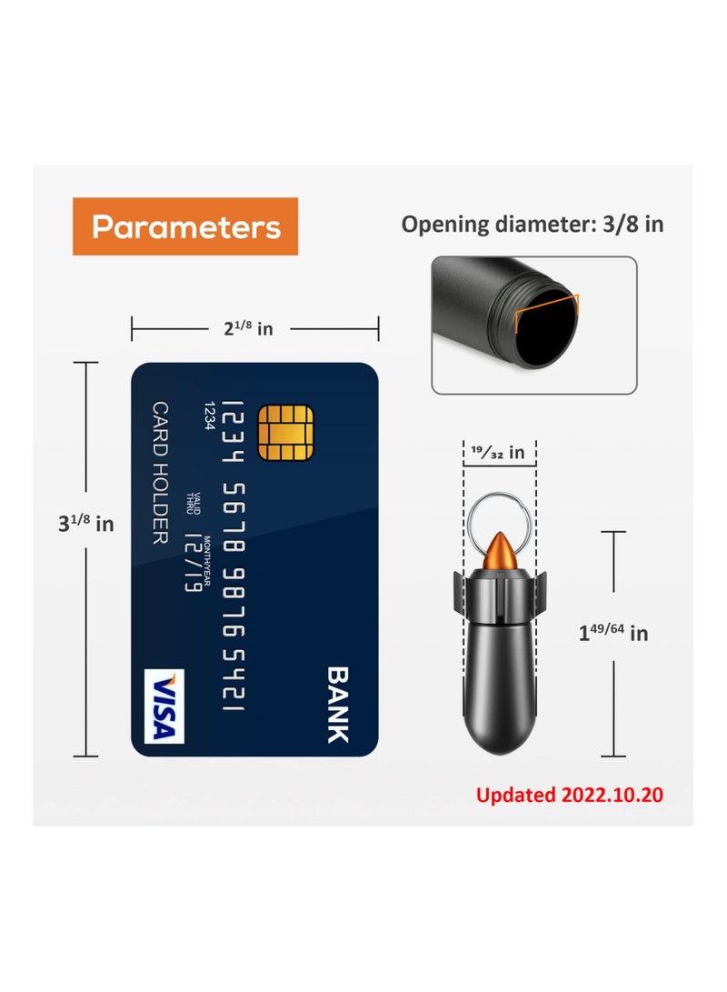 SYOSI سلسلة مفاتيح حبوب، حافظة حبوب مقاومة للماء، حاوية حبوب محمولة من سبيكة الألومنيوم، غرفة واحدة صغيرة، صندوق حبوب جيب للحقائب والظهر وزجاجة الأدوية، أدوات يومية للرجال والنساء في السفر الخارجي (2 عبوة) - Image 4