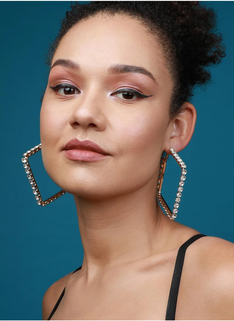 SOHI Sleek Metal Hoop Earrings
