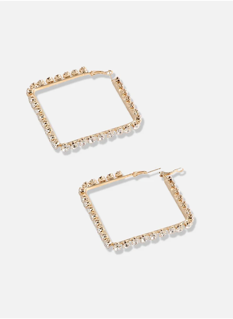 SOHI Sleek Metal Hoop Earrings