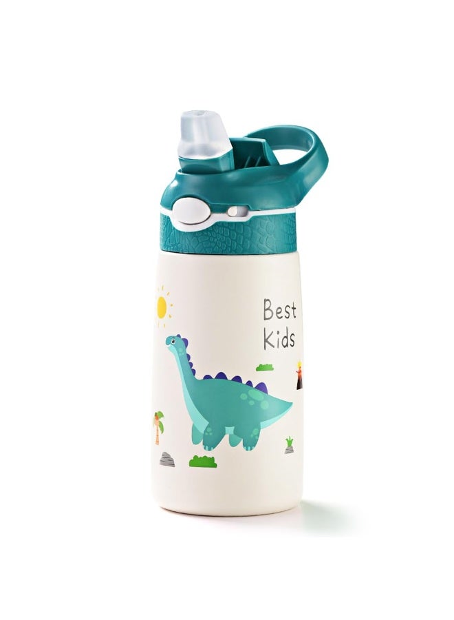 HOOKOR Kid Stainless Steel Water Bottle with Straw,Insulated Water Bottle, Double Wall Keep Hot Cold Drinks Thermos Bottle with Handle for School Boys and Girls,BPA-Free - Image 1