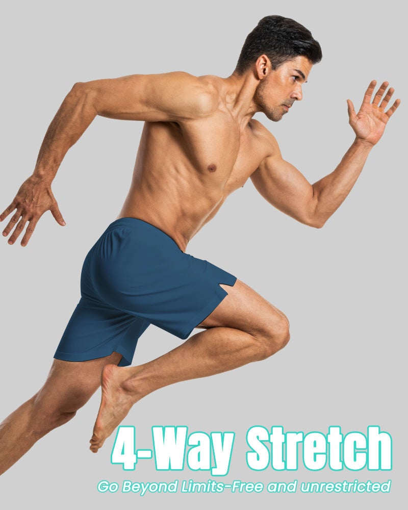 Yufawow 7 Inch Men Swim Trunks Compression Liner Quick Dry Swimwear Bikini Swimsuit Bathing Suit Beach Water Shorts Gym Essential Running Accessories Workout Must Have Athletic Necessities Yoga Stuff Gear - Image 4