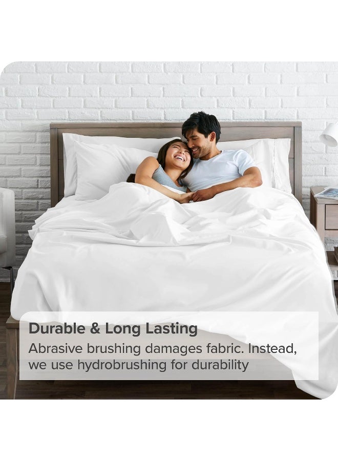 Bare Home Queen Flat Sheet - Premium 1800 Ultra-Soft Top Sheet - Hotel Luxury - Double Brushed - Easy Care - 1 Queen Flat Sheet Only (Queen, White) - Image 5