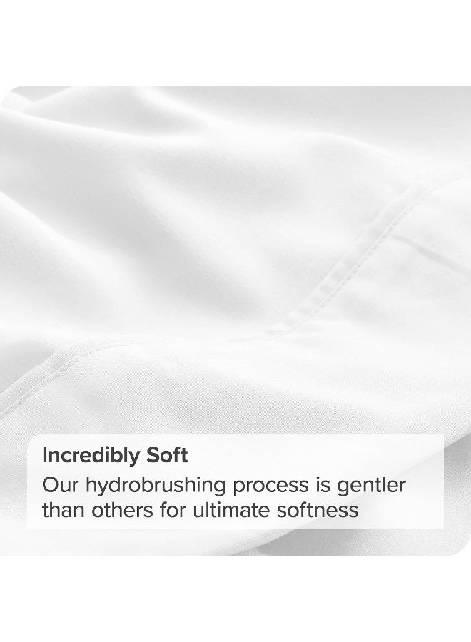 Bare Home Queen Flat Sheet - Premium 1800 Ultra-Soft Top Sheet - Hotel Luxury - Double Brushed - Easy Care - 1 Queen Flat Sheet Only (Queen, White) - Image 3