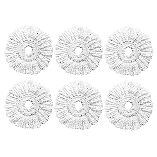 ddLUCK 6 Pack Spin Mop Replacement Heads Compatible with Hurricane, Mopnado, Casabella and Other Standard Size Spin Mop, Easy to Clean and Durable Microfiber Spin Mop Refills, Mops Head for Floor Cleaning - Image 1