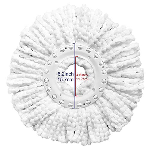 ddLUCK 6 Pack Spin Mop Replacement Heads Compatible with Hurricane, Mopnado, Casabella and Other Standard Size Spin Mop, Easy to Clean and Durable Microfiber Spin Mop Refills, Mops Head for Floor Cleaning - Image 2