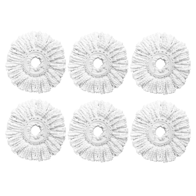 ddLUCK 6 Pack Spin Mop Replacement Heads Compatible with Hurricane, Mopnado, Casabella and Other Standard Size Spin Mop, Easy to Clean and Durable Microfiber Spin Mop Refills, Mops Head for Floor Cleaning - Image 5