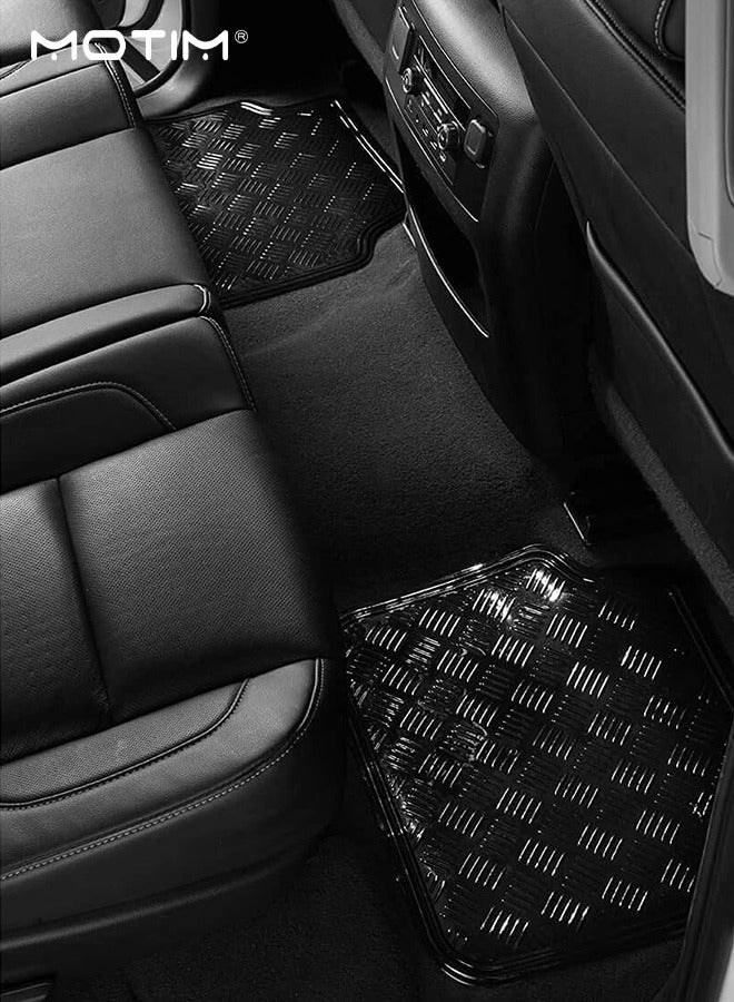 موتيم سجاد أرضيات 4 قطع للخدمة الشاقة لسيارة شاحنة شاحنة فان SUV، أسود - سجاد أرضيات ممتاز يناسب جميع الأحوال الجوية لأرضية السيارة، سجاد أرضيات السيارات ذو الطبقات العميقة لجميع الأحوال الجوية، حماية كاملة من الأوساخ - Image 2